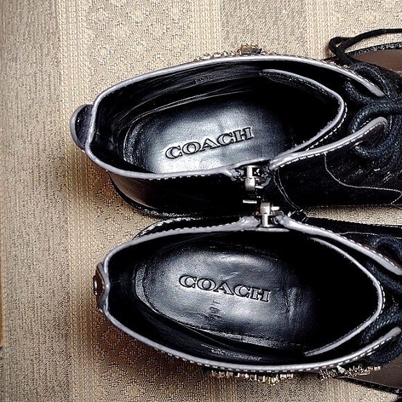 Coach Watts Crystal Star Embellished Pewter Boots with side zipper - Picture 9 of 16